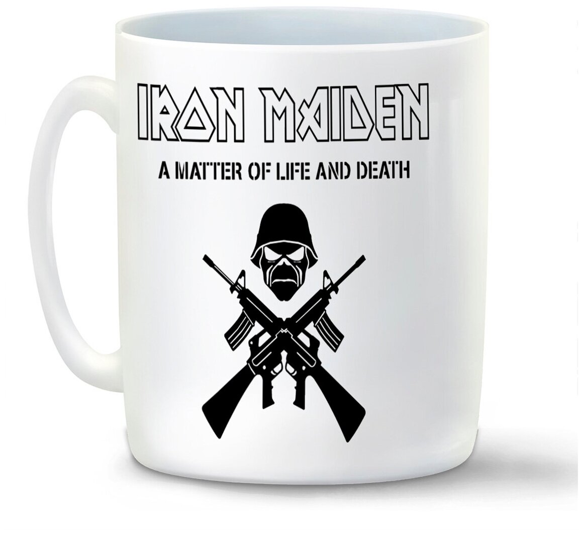 Кружка белая CoolPodarok Iron maiden A matter of life and death