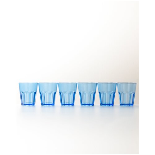 фото Стаканы пластиковые, многоразовые, голубые прозрачные, набор -6 штук . nipco