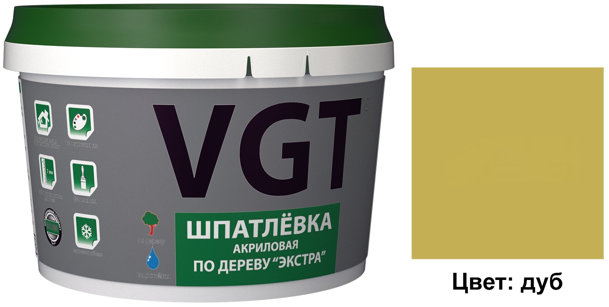 Шпатлевка акриловая по дереву VGT Экстра (1кг) дуб