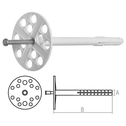 Дюбель для теплоизоляции 10х180 мм с металлич. гвоздем (500 шт в коробе) STARFIX (SMW3-61248-500)