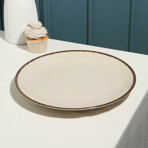 Тарелка «Pearl», d=30 см, бежевая, фарфор