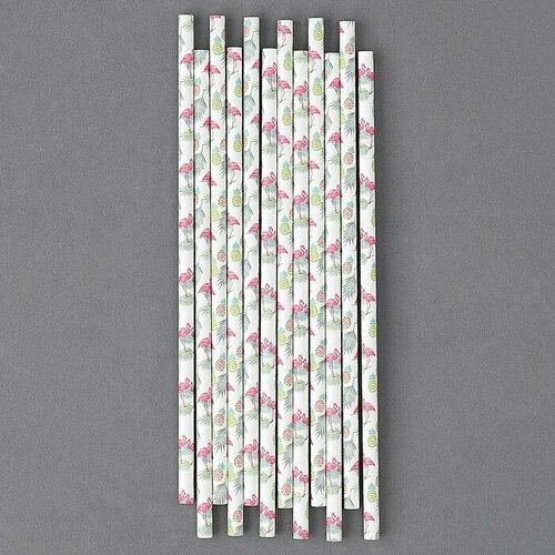 Трубочки для коктейля Фламинго набор 12 шт 500₽