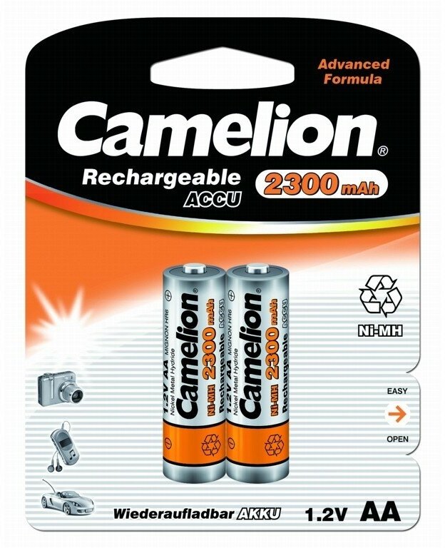 Camelion AA-2300mAh Ni-Mh BL-2 (NH-AA2300BP2, аккумулятор,1.2В) (упак. 2 шт.), цена за 1 упак.