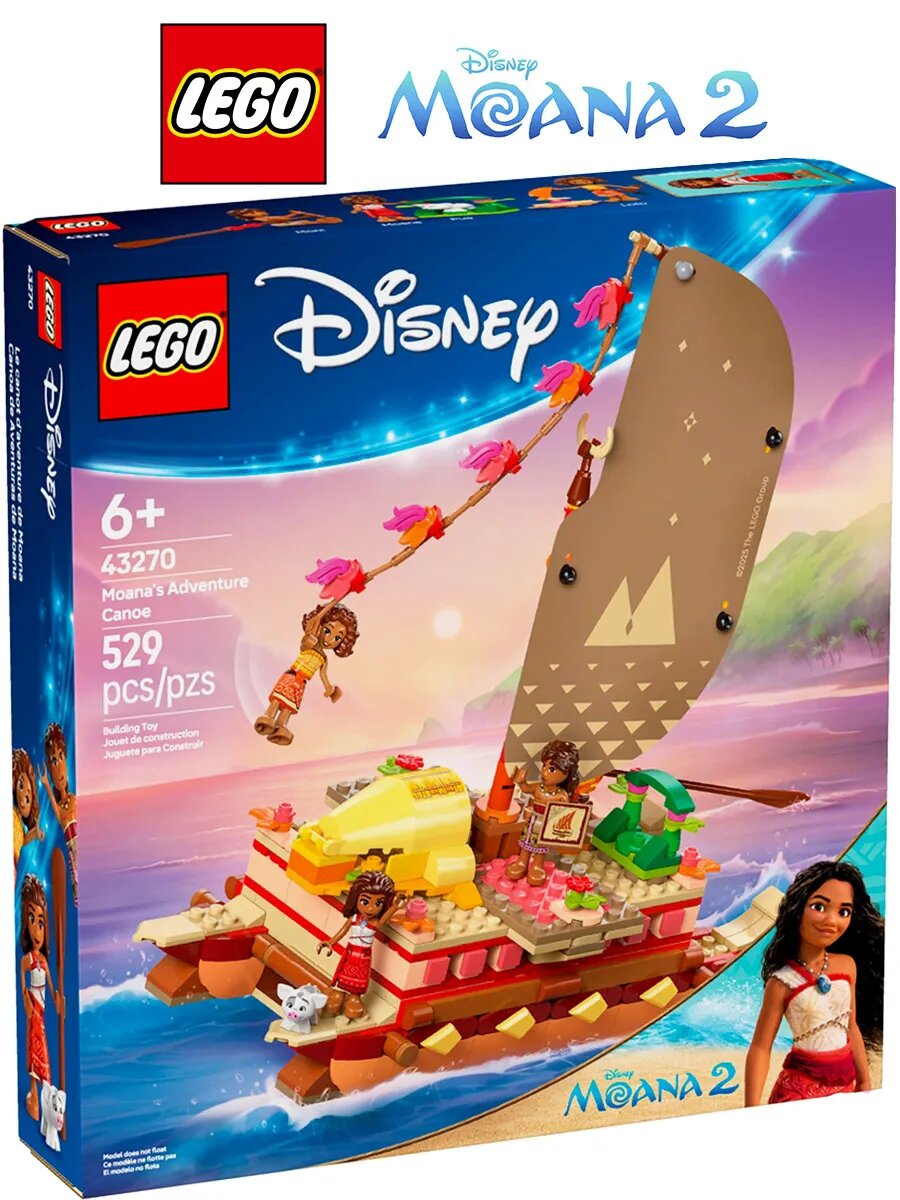 Конструктор Disney Princess 43270 Путешествие Моаны на каноэ, набор из 529 деталей