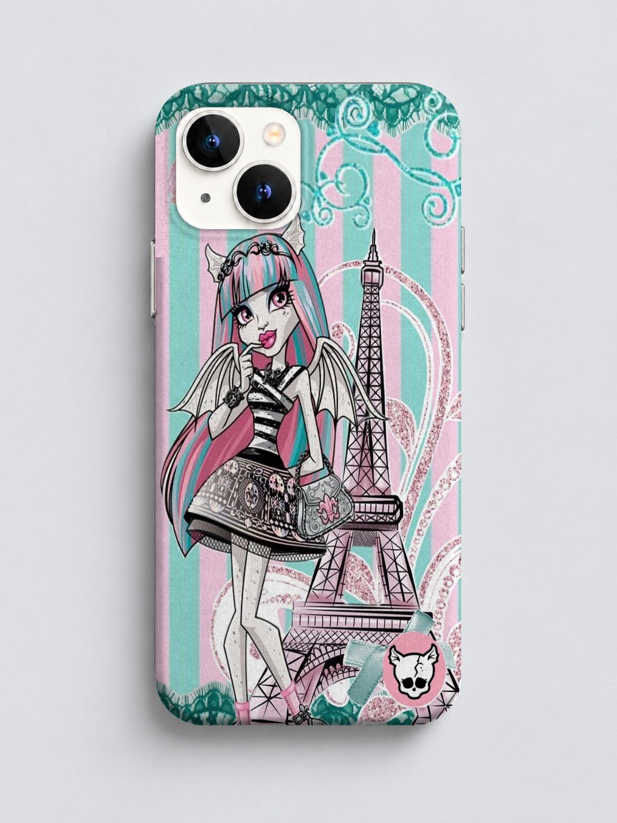Прозрачный чехол на iPhone 14 Monster High Рошель