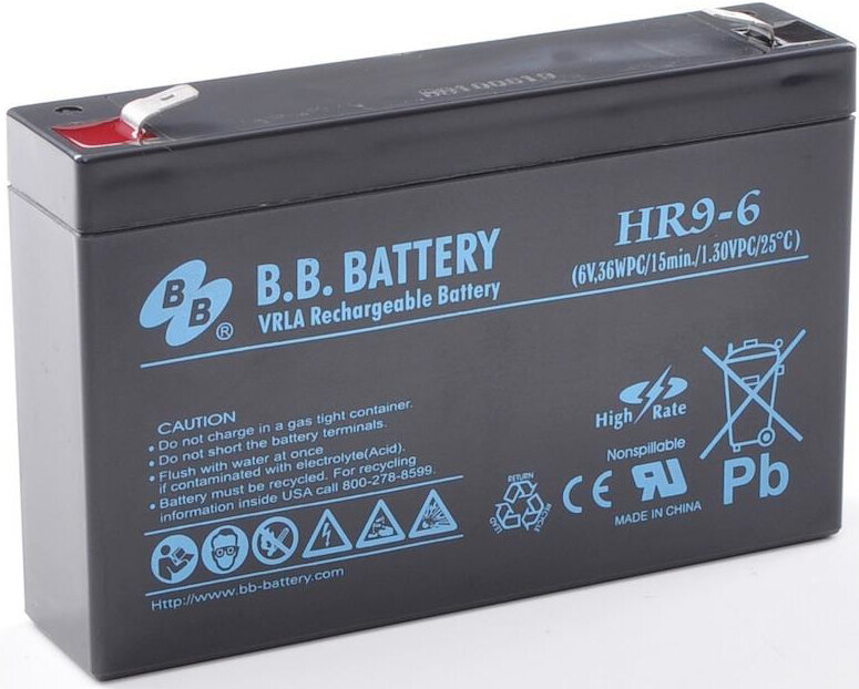 Аккумуляторная батарея BB Battery HR9-6 6В 9 А·ч