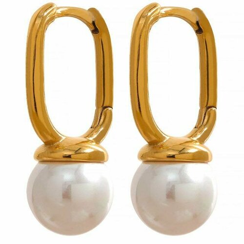 Серьги , бижутерный сплав, золотой