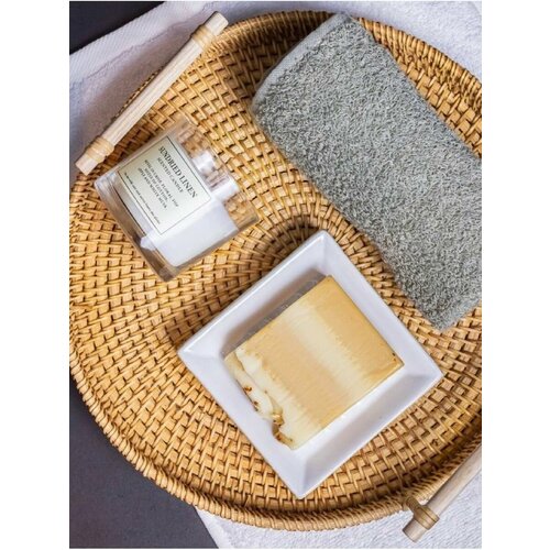 Мыльница для ванной комнаты Бежевый лист 12х12см h2,5см