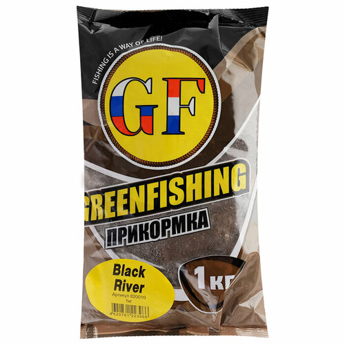 прикормка greenfishing gf black river 1 кг Прикормка Greenfishing GF, Black River, 1 кг