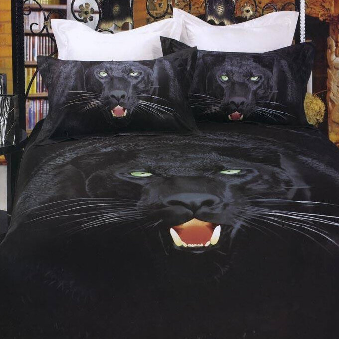 Комплект постельного белья Евро Поплин Love SAYA HOME Пантера - фотография № 1
