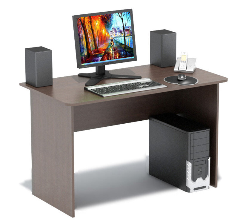 Письменный стол СПМ-02.1, цвет дуб венге, ШхГхВ 120х60х74 см.