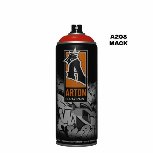 Аэрозольная краска для граффити и дизайна Arton A208 Mack 520 мл (темно-оранжевый)