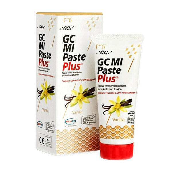 Крем с фтором GC MI Paste Plus для реминерализации и снижения чувствительности со вкусом ванили, 40 г