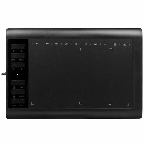 Графический планшет DEXP Leggero M, проводной, ввод - перьевой, рабочая область - 240 мм x 145 мм, 5080 lpi, перо - пассивное, чувствительность - 8192 уровня, USB