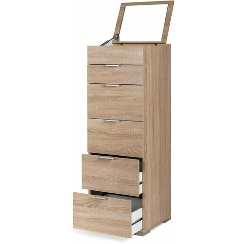 Комод Vental НК 6 дуб сонома с зеркалом