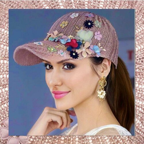 фото Бейсболка , размер 56-60, розовый tesoro аксессуары в вашем стиле