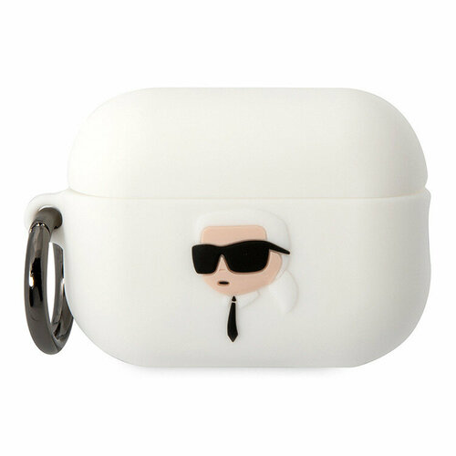 Karl Lagerfed Чехол Lagerfeld Silicone case with ring NFT 3D Karl для Airpods Pro 2 (2022), белый