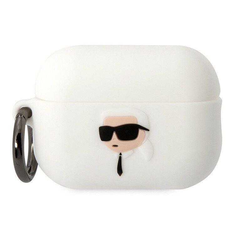 Чехол Karl Lagerfeld Silicone case with ring NFT 3D Karl для Airpods Pro 2 (2022), белый