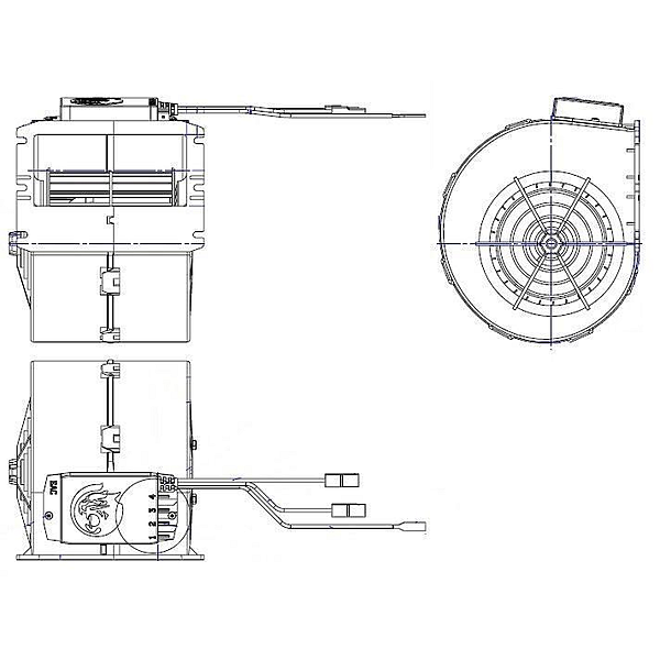 Электровентилятор отопителя для автомобилей ГАЗель-Бизнес (06.2016-) (с кожухом и встроенным резистором) LUZAR - фото №15