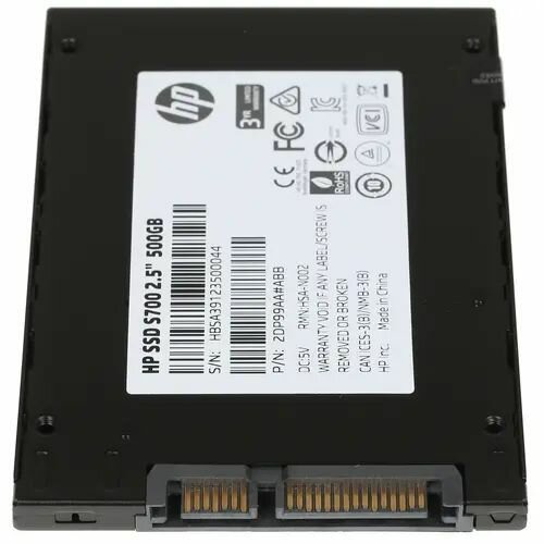 Твердотельный накопитель HP 500 ГБ SATA 2DP99AA