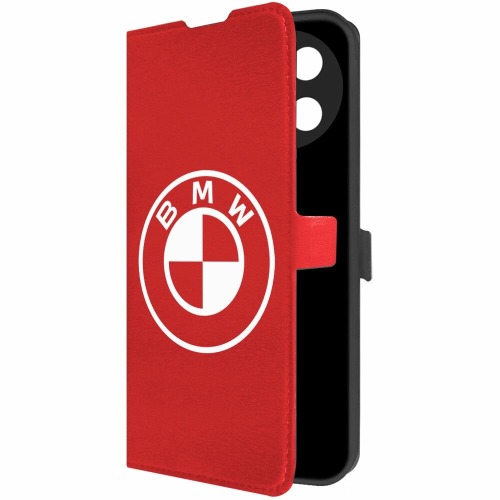Чехол-книжка Krutoff Eco Book для Realme 11 4G BMW (БМВ) (красный)