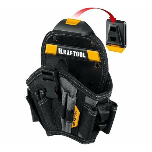 Кобура для шуруповерта большая с быстросъёмным креплением FastClip KRAFTOOL KH-17 17 карманов и петель 38768