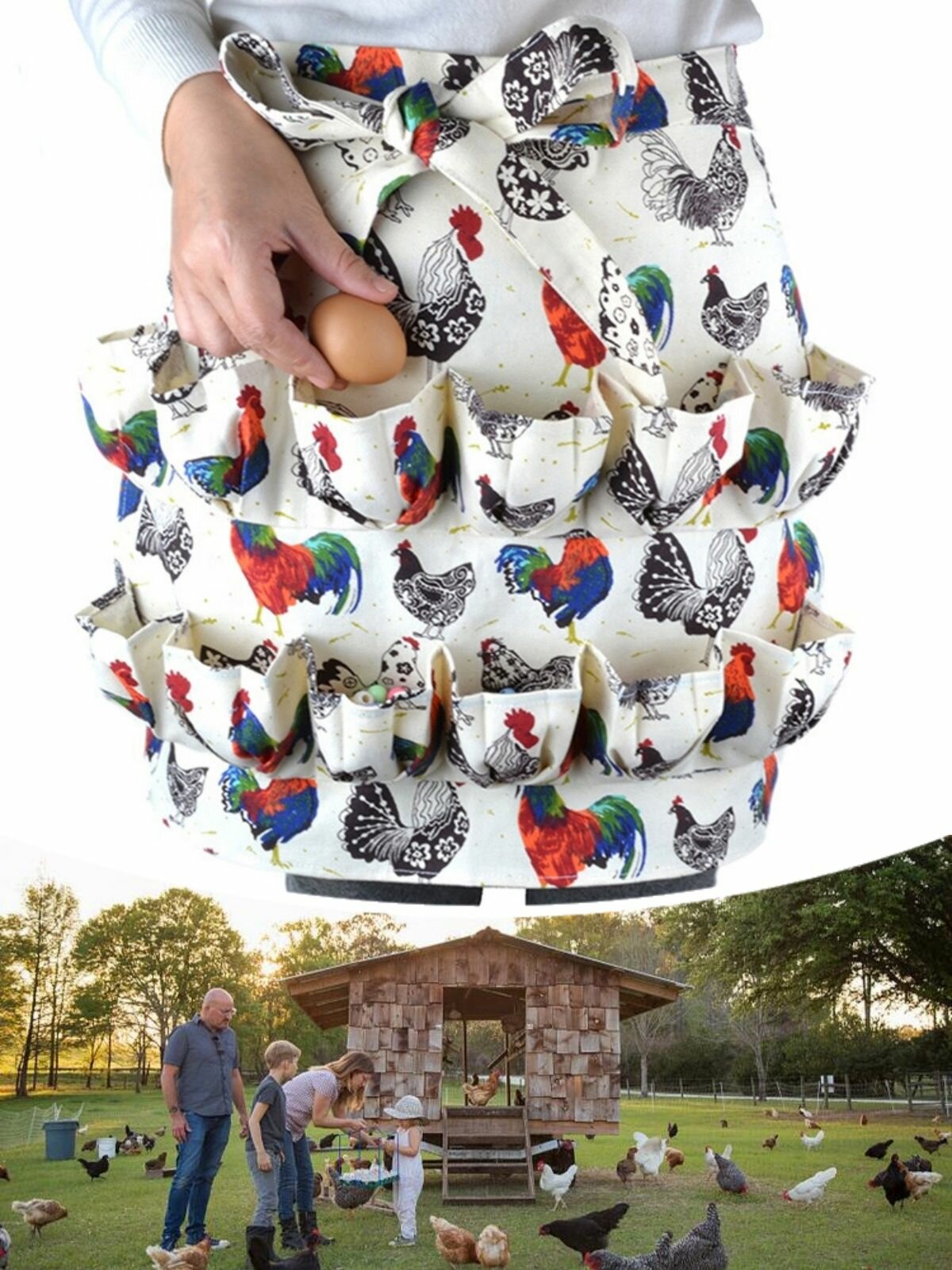 Фартук садовника подходит для инструментов для сбора яиц овощей и т. д 12 карманов белый