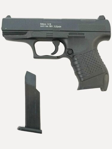 Изображение товара Страйкбольный спринговый пистолет Walther PPS с глушителем(Galaxy)