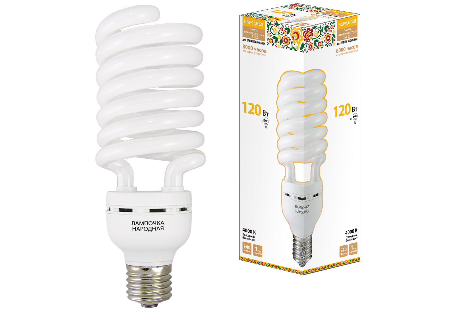 Лампа люминесцентная, 120 Вт-4000К, Е40 TDM Electric