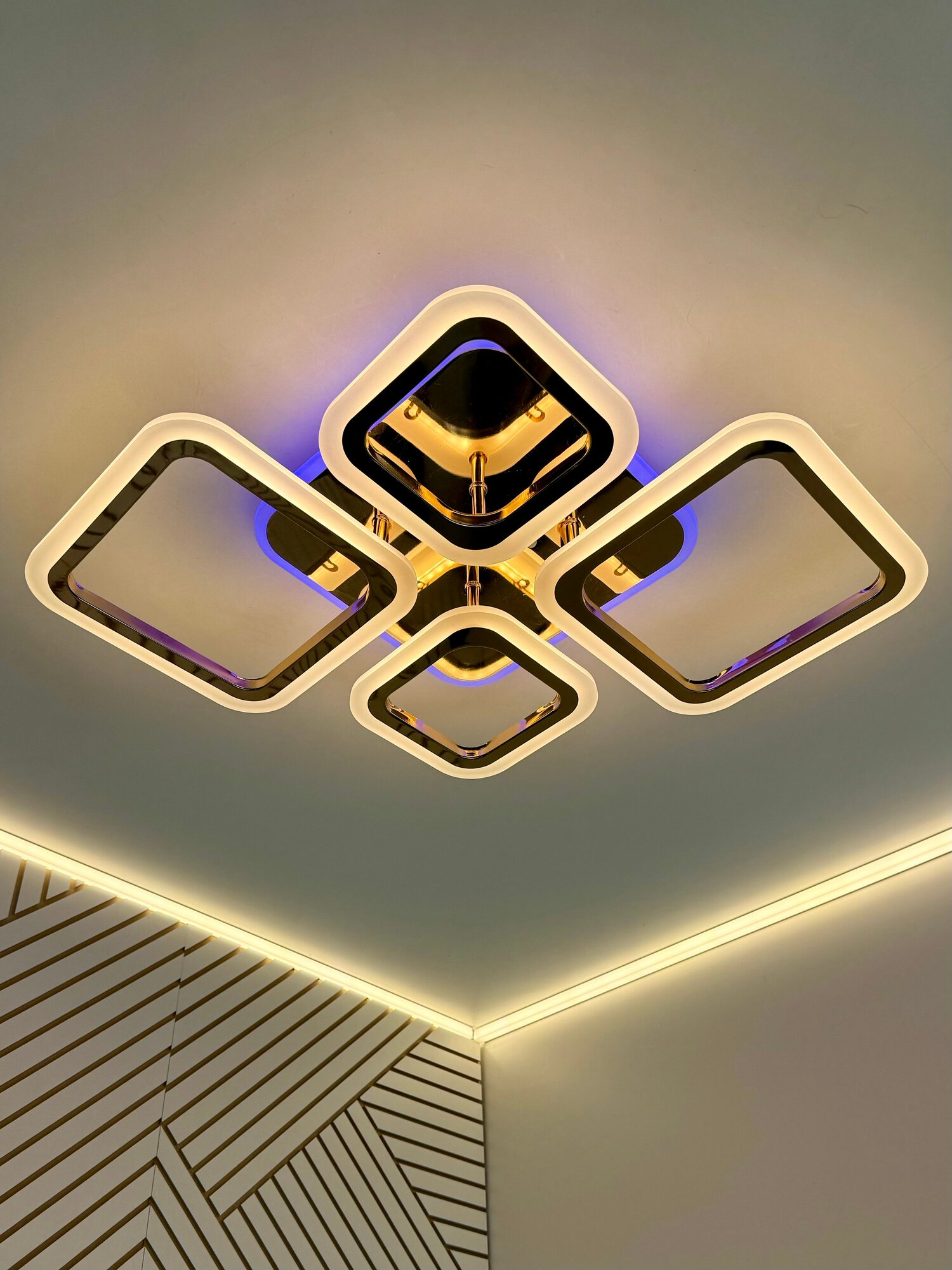 Свет Столицы Люстра потолочная светодиодная с RGB подсветкой и пультом 80 Вт