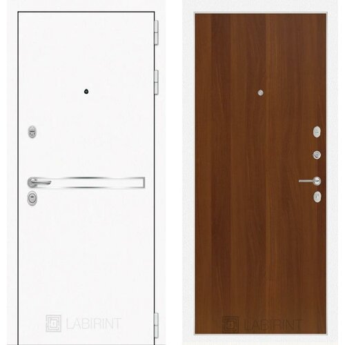 Входная дверь Labirint Лайн WHITE 05 Орех итальянский 960x2050, открывание правое