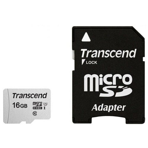 16Gb - Transcend 300S MicroSDHC Class 10 UHS-I TS16GUSD300S-A с переходником под SD (Оригинальная!)