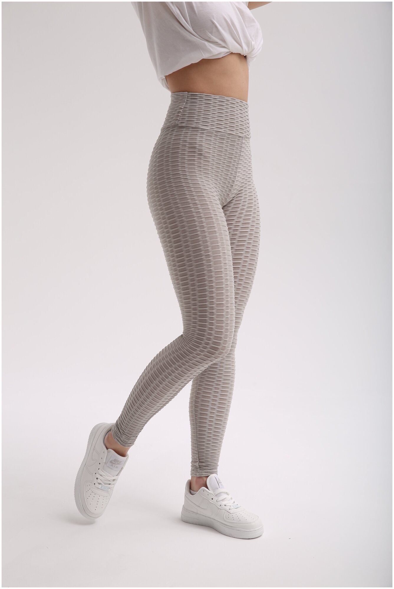 Антицеллюлитные массажные женские леггинсы MyBalance, размер S, цвет серый купить онлайн