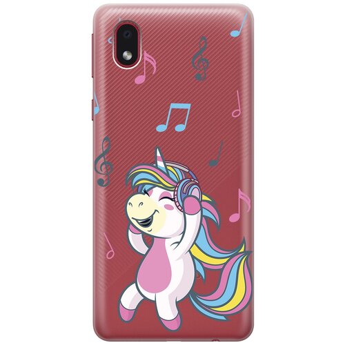 Силиконовый чехол с принтом Musical Unicorn для Samsung Galaxy A01 Core / M01 Core / Самсунг А01 Кор