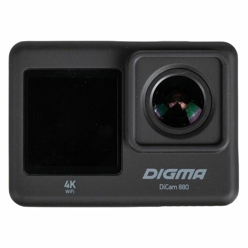 Экшн-камера Digma DiCam 880 (внешний микрофон/пульт ДУ), 4K, WiFi, черный [dc880] - фото №6