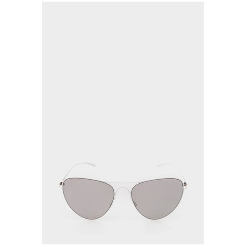 Солнцезащитные очки MYKITA, авиаторы, оправа: металл, поляризационные, белый