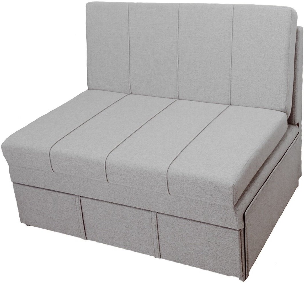 Диван-кровать StylChairs Сёма без подлокотников, с ящиком для белья, обивка: ткань, цвет: светло-серый