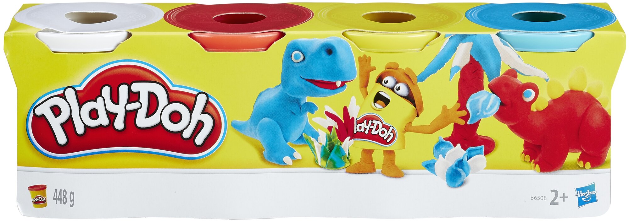 Масса для лепки Play-Doh Набор 4 банки, базовые цвета, 448 гр, B6508/B5517