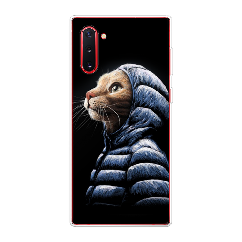 Силиконовый чехол на Samsung Galaxy Note 10 / Самсунг Гэлакси Нот 10 Кот в капюшоне