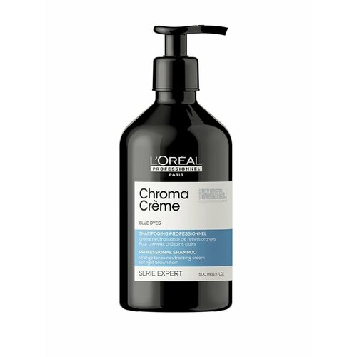 Chroma Creme шампунь с синим пигментом 500 мл l oreal professionnel serie expert chroma creme shampoo шампунь крем с фиолетовым пигментом для нейтрализации желтизны очень светлых волос 500 мл