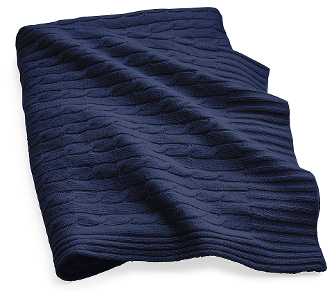 Плед Ralph Lauren Cable Cashmere Navy 150x150 см