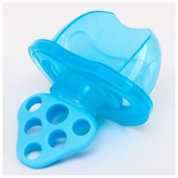 Прорезыватель силиконовый «Для передних зубов» синий с колпачком