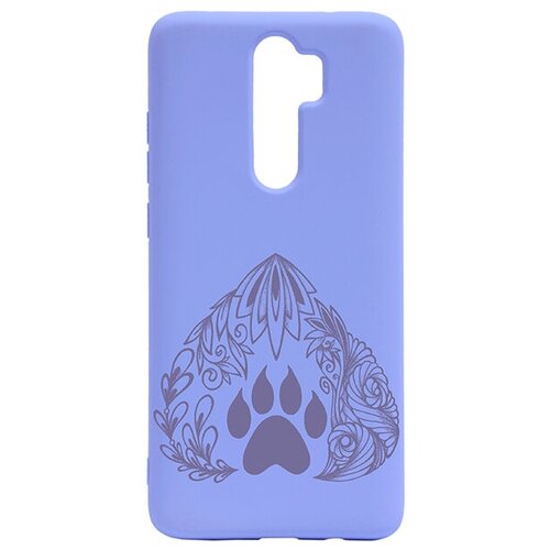 фото Чехол silky touch сats and birds для xiaomi redmi note 8 pro лапа сиреневый gosso