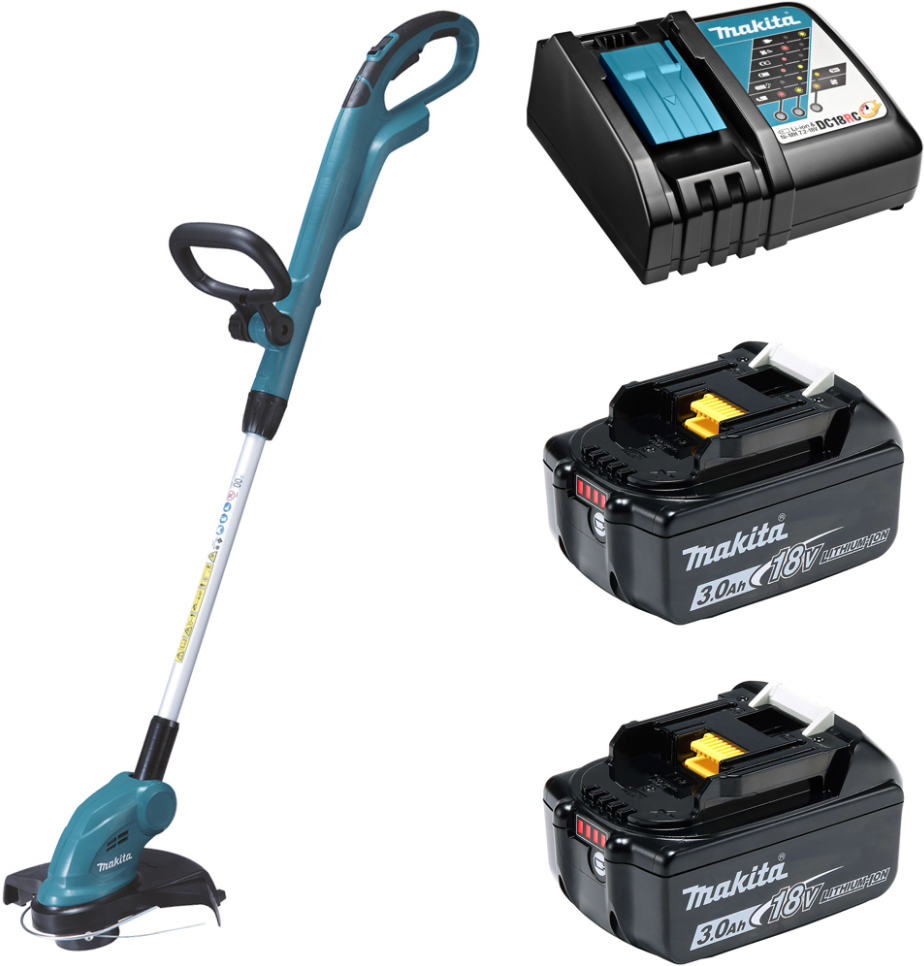 Аккумуляторный триммер Makita DUR181RFE (18V, Li-Ion) (2х3Ач, з/у)