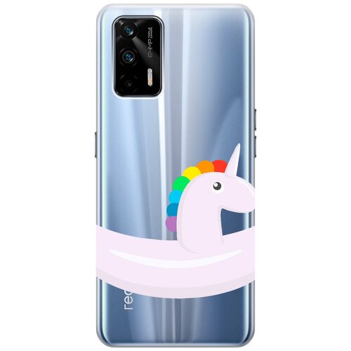 Силиконовый чехол с принтом Unicorn Swim Ring для Realme GT / Рилми ГТ силиконовый чехол с принтом lady unicorn для realme gt рилми гт