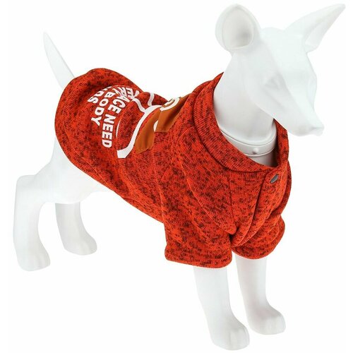 Пэт тойс (Pet toys) Одежда для собаки Толстовка Star с принтом, на кнопках р-р L, длина спинки 33см/обхват груди 38см/обхват шеи 28см, цвет-оранжевый, полиэстер/флис (Китай)