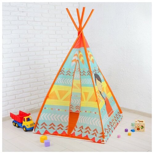 фото Палатка детская игровая-вигвам «в гостях у индейцев» yandex market