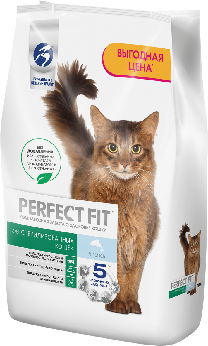 Perfect Fit Корм сухой для стерилизованных кошек с лососем 10кг - фото №15