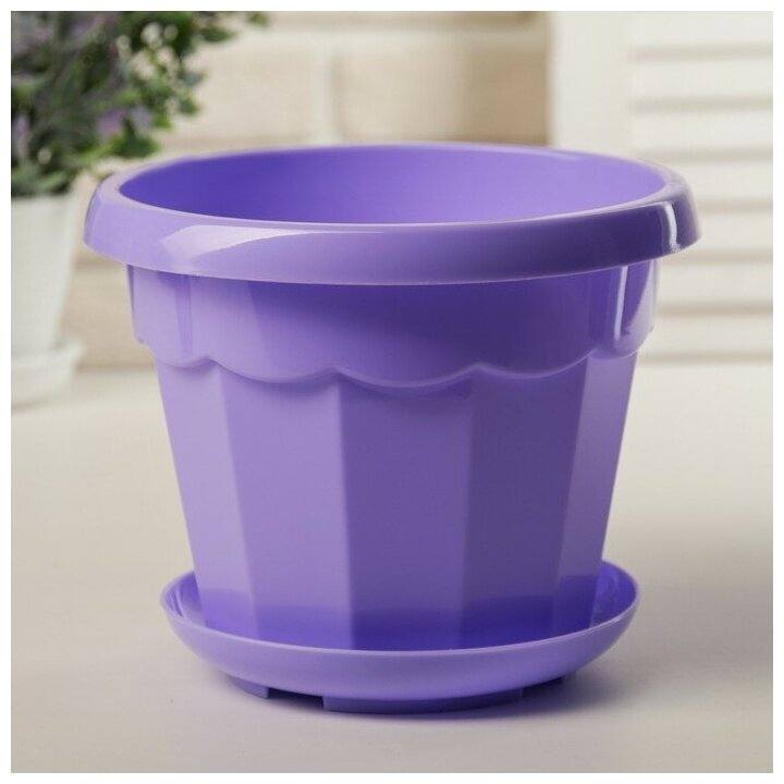 фото Горшок для цветов Эрика 1,8 л, цвет сиреневый