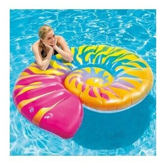 Плот INTEX надувной Rainbow Seashell Float (Радужная ракушка), для бассейна и моря, от 3 л - фото №2